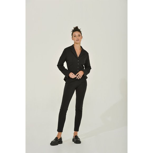 Black Peplum Jacket with Slit Sleeves | Eco-Friendly | Vintage Inspired | NWT - Picture 3 of 13